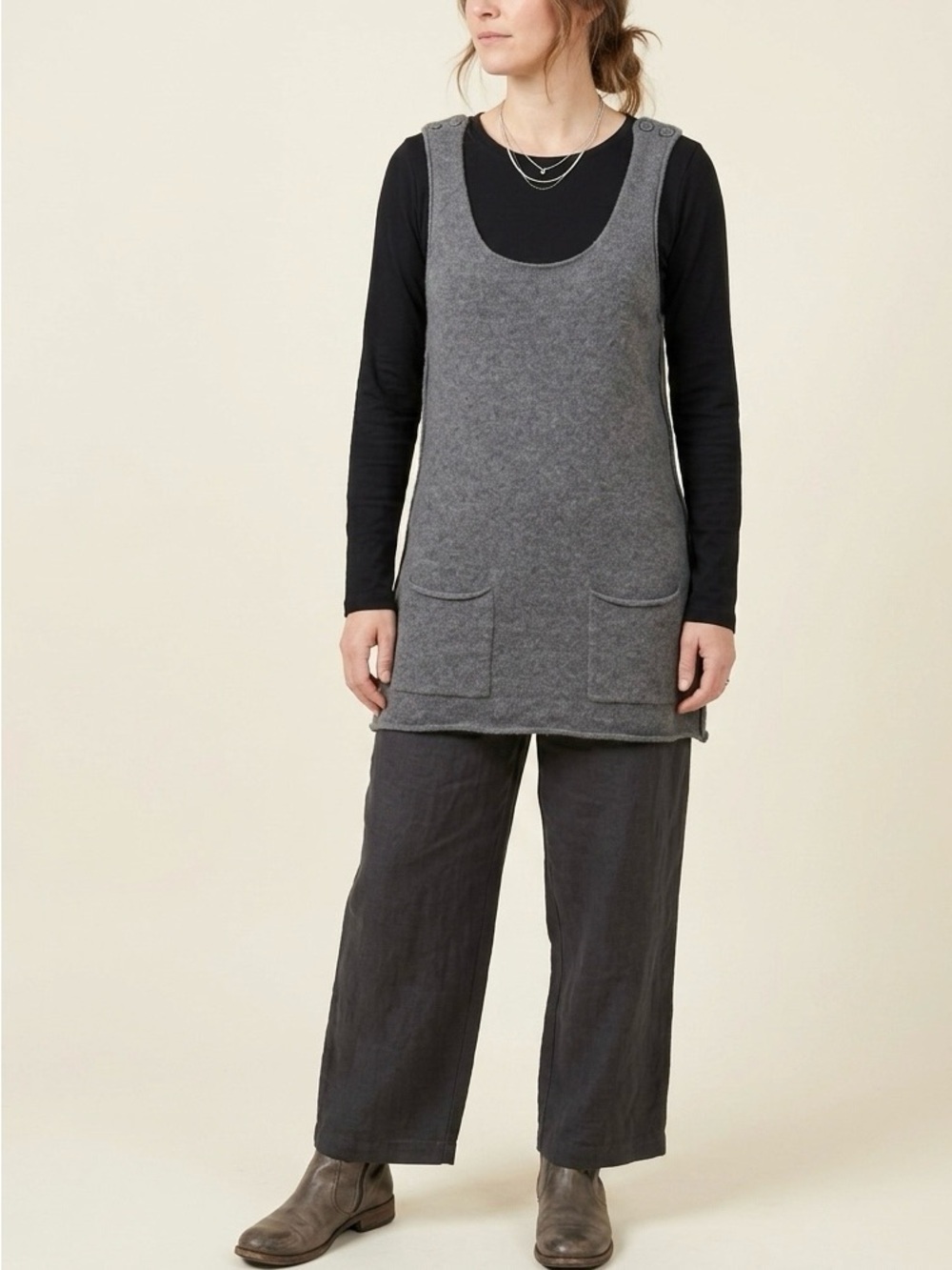 Inhabit Cashmere Blend Pinafore Dress Tunic S